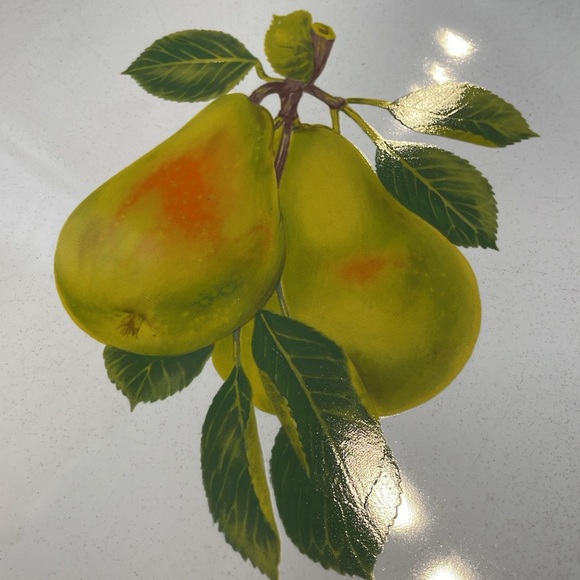 Studio Nova large round platter fruit pears green rim - Picture 3 of 5